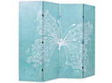 Folding Room Divider 160x170 cm Butterfly Blue 245886