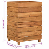 Raised Bed 50x40x72 cm Recycled Teak Wood and Steel 47427