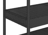 Bar Cart 3-Tier Black Poly Rattan and Solid Wood Acacia 368723
