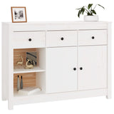 ZNTS Sideboard White 100x35x74 cm Solid Wood Pine 814555