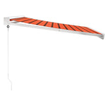 Retractable Awning Orange and Brown 3.5x2.5 m Fabric and Aluminium 3154542