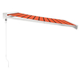 Retractable Awning Orange and Brown 3.5x2.5 m Fabric and Aluminium 3154542