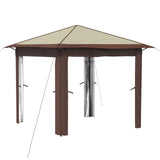 Gazebo without Sidewall 2.6 x 2.6 m Cream and Brown 42036800