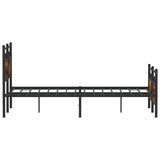 Bed Frame without Mattress Smoked Oak 120x190 cm Small Double Engineered Wood 4106758