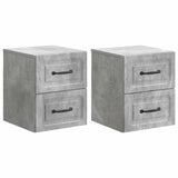 Wall-Mounted Bedside Cabinet with Drawer 2 pcs Concrete Grey 899322