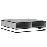 ZNTS Coffee Table Grey Sonoma 100x100x30 cm Engineered Wood and Metal 848777