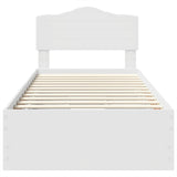 Bed Frame with Drawer White 100 x 200 cm Engineer Wood 3413033