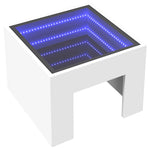 ZNTS Coffee Table with Infinity LED White 40x40x30 cm 847595