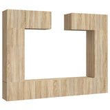 6 Piece TV Cabinet Set Sonoma Oak Engineered Wood 3114464