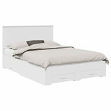 Bed Frame with Headboard White 140 x 190 cm Engineered Wood 3411305