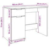 Desk Old Wood 100x50x75 cm Engineered Wood 856995