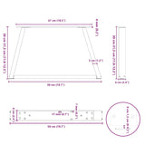 ZNTS Dining Table Legs V-Shape 2 pcs Anthracite 50x cm Steel 4012530