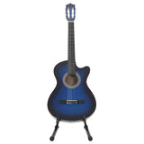 12 Piece Western Classical Guitar Set with 6 Strings Blue 38 70135