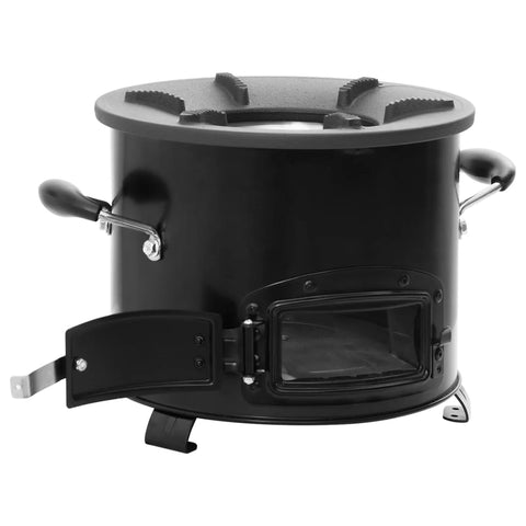 Camping Wood Stove Black 36x26x22.5 cm Metal 319439