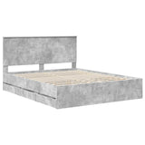 Bed Frame with Drawer Concrete Grey 160 x 200 cm Engineer Wood 3411099