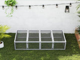 Wooden Rabbit Hutch Cage 6ft with Wire Mesh, Openable Roof, Play Space for Outdoor, Grey T3398P350031