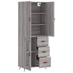 Highboard Grey Sonoma 69.5x34x180 cm Engineered Wood 3195937