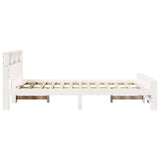 Bed Frame with Headboard White 135 x 190 cm Engineered Wood 877243