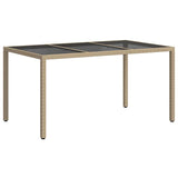 Garden Table Beige 150 x 90 x 75 cm Poly Rattan 362543