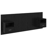 Headboard with Cabinet 3 pcs Black Oak Engineered Wood 3416186