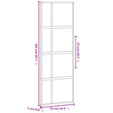 Sliding Door Black 76x205 cm Tempered Glass and Aluminium 155228