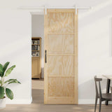 Sliding Door Brown 83 x 232 cm Solid Pine Wood 3333228