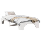 Bed Frame White 100 x 200 cm Solid Pine Wood 872960