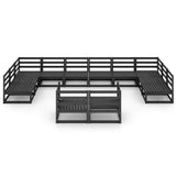 12 Piece Garden Lounge Set Solid Pinewood 3076223