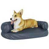 Ergonomic Foam Dog Bed Dark Blue 75x53 cm Faux Leather 171314