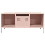 ZNTS Coffee Table Pink 101.5x50x43.5 cm Cold-rolled Steel 851275