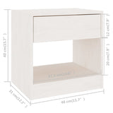 ZNTS Bedside Cabinets 2 pcs White 40x31x40 cm Solid Pinewood 808066