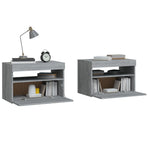 ZNTS Bedside Cabinets 2 pcs with LED Lights Grey Sonoma 60x35x40 cm 3152829