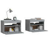 ZNTS Bedside Cabinets 2 pcs with LED Lights Grey Sonoma 60x35x40 cm 3152829