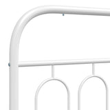Metal Bed Frame without Mattress with Footboard White 100x200cm 377179