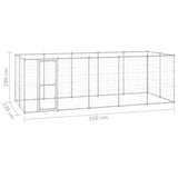 Outdoor Dog Kennel Galvanised Steel 12.1 m 3082309