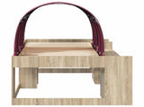 Bed with Tunnel with Shelf 3 pcs Sonoma and Red Engineered Wood 3423591