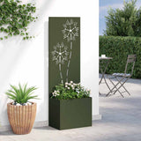 Garden Privacy Screen Olive green 50 x 140 cm Cold-rolled steel 876437