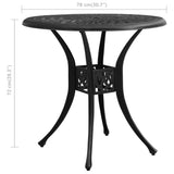 Garden Table Black 78x78x72 cm Cast Aluminium 315583