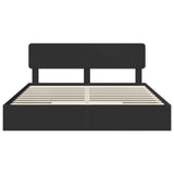 Storage Bed with Headboard Black 200 x 200 cm Engineered Wood 3412242
