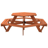 Picnic Table for 6 Kids with Benches Hexagon Solid Wood Fir 4008994