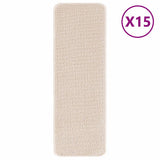 Anti-slip Stair Mats Latex backing 15 pcs Cream 60 x 25 cm PP 4019802