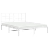 Metal Bed Frame without Mattress with Headboard White 150x200cm 355612