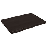 Table Top Dark Brown 80x60x cm Treated Solid Wood Oak 3156423