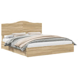 Storage Bed with Drawer Sonoma Oak 180 x 200 cm Engineered Wood 3413480