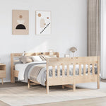 Bed Frame without Mattress 135x190 cm Double Solid Wood Pine 3307020