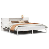 Bookcase Bed without Mattress White 180x200 cm Super King Solid Wood Pine 3321547