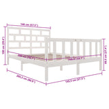 3101349 Bed Frame without Mattress White Solid Wood 140x200 cm