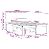 Double Bed Frame with Headboard ROSTOCK Natural 140 x 190 cm 903450