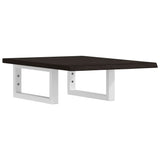Basin Shelf Wall Mounted Steel and Solid Wood Oak 3302576