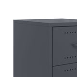 ZNTS Bedside Cabinet Anthracite 36x39x59 cm Steel 846730